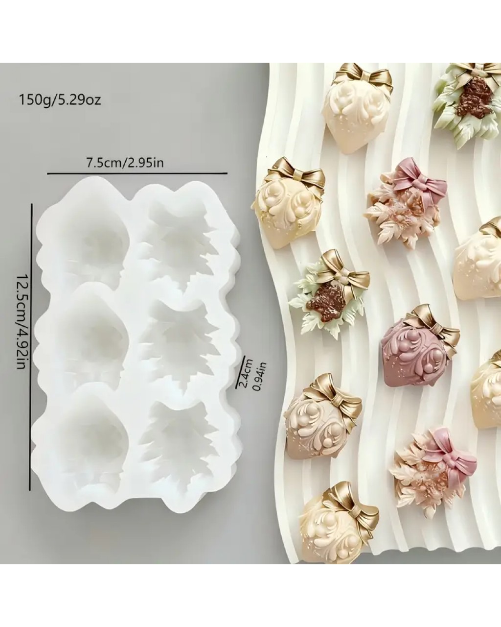 YY5957 Yeni Yıl Aşk Çelengi Dekorasyonu Şeker Silikon Kalıp